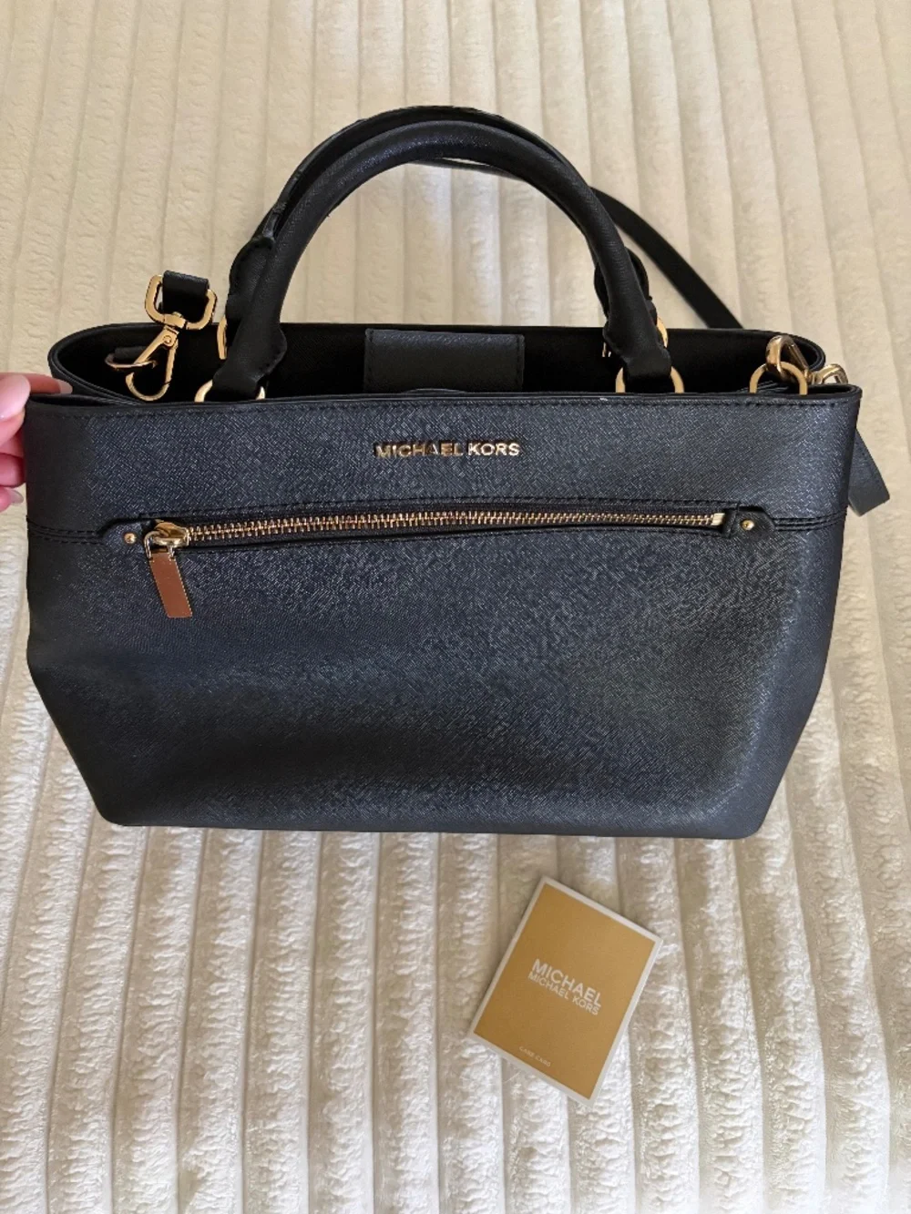 Michael Kors Black Leather Satchel Bag
